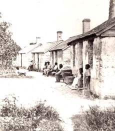 Slave quarters at a plantation